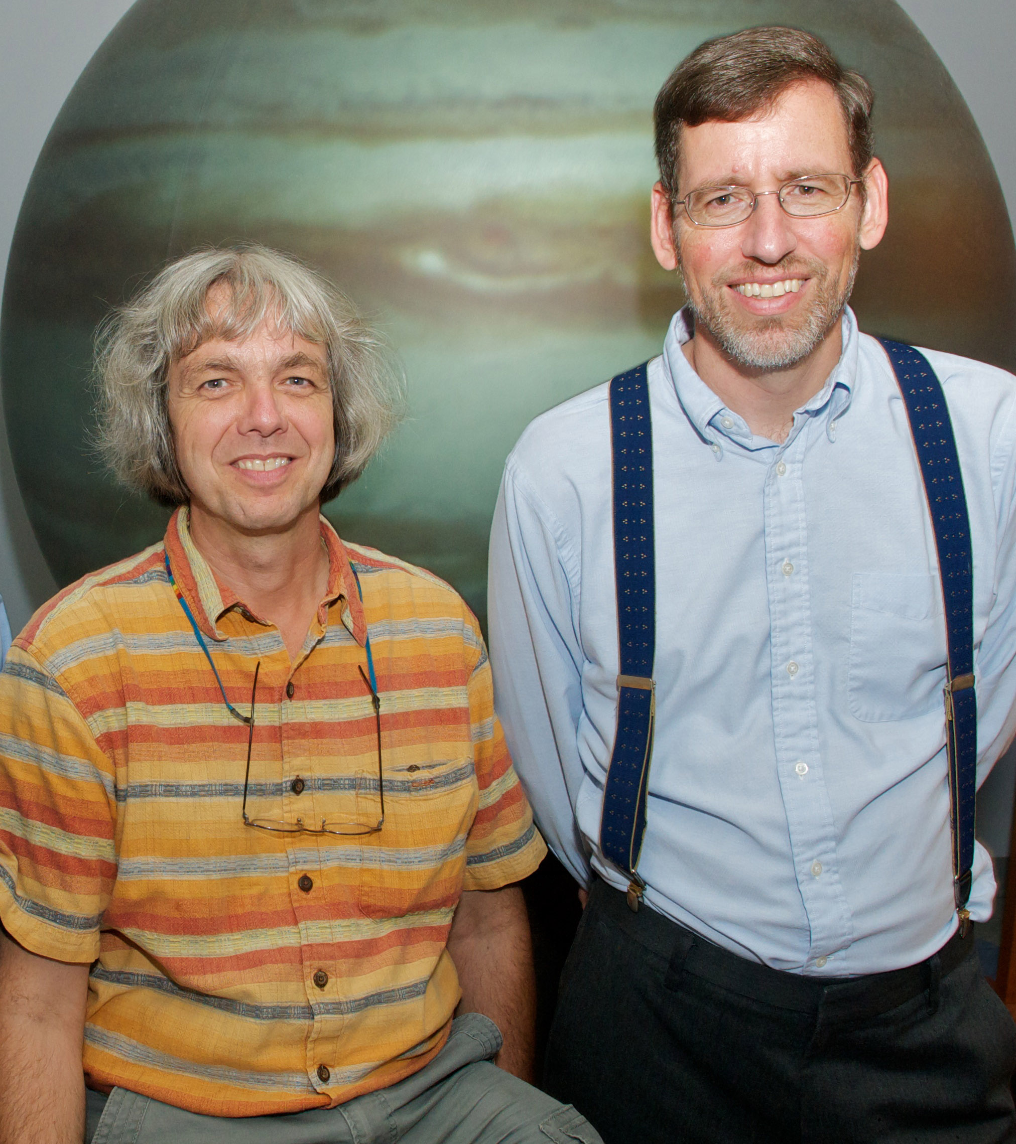 photo of ODU physicists Sebastian Kuhn and Lawrence Weinstein