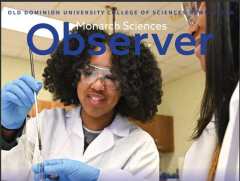 cover of Monarch Observer with two women working in science lab