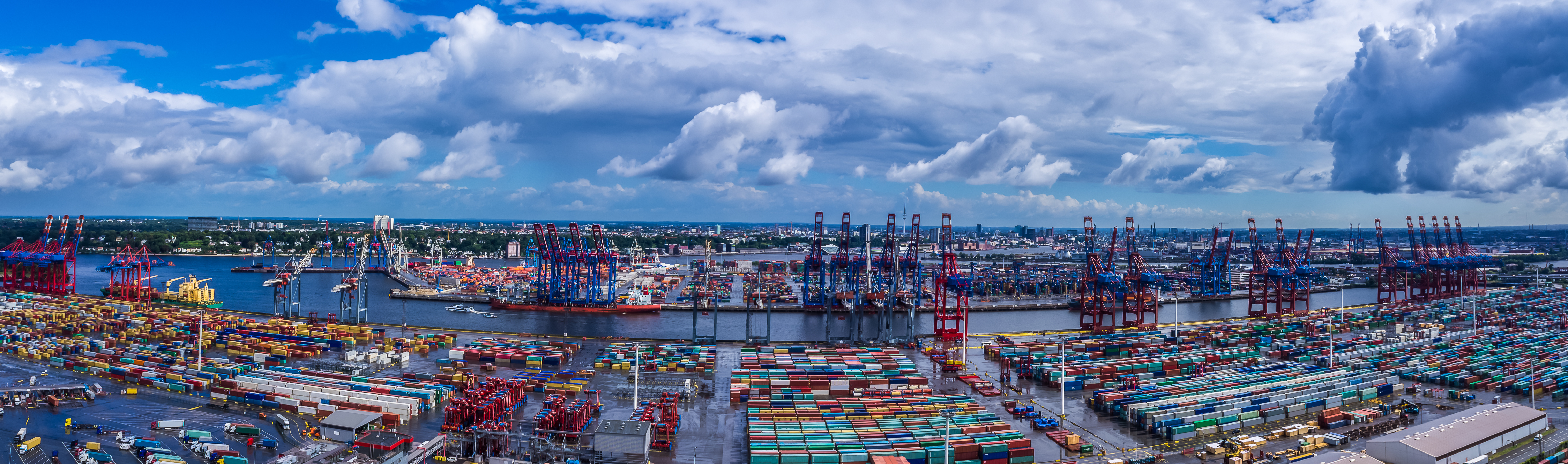 Panorama Luftbild Hafen Hamburg 