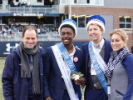ODU President John R. Broderick and First lady Kate Broderick pose with the 2018 Homecoming royals. Photo David B. Hollingsworth/ODU