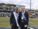 Brandon Young (left) and Stephen Greiling are named this year’s homecoming royals during the halftime ceremony of the football game. Photo David B. Hollingsworth/ODU
