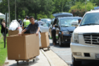 Large bins make moving into residence halls a breeze. Photo Chuck Thomas/ODU
