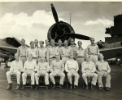 Dusty's squadron. This image was taken on the flight deck of USS Enterprise on January 24, 1942. It depicts the pilots of Scouting Squadron Six. Dusty is in the front row, at the far right.