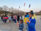 Attendees hold candles near the end of the Solidarity for Ukraine vigil. Photo Amber Kennedy/ODU