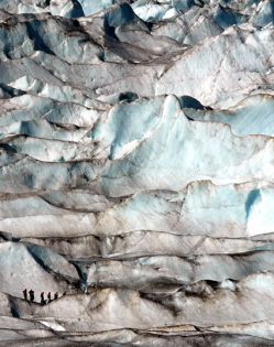 Researchers at the Mendenhall Glacier 