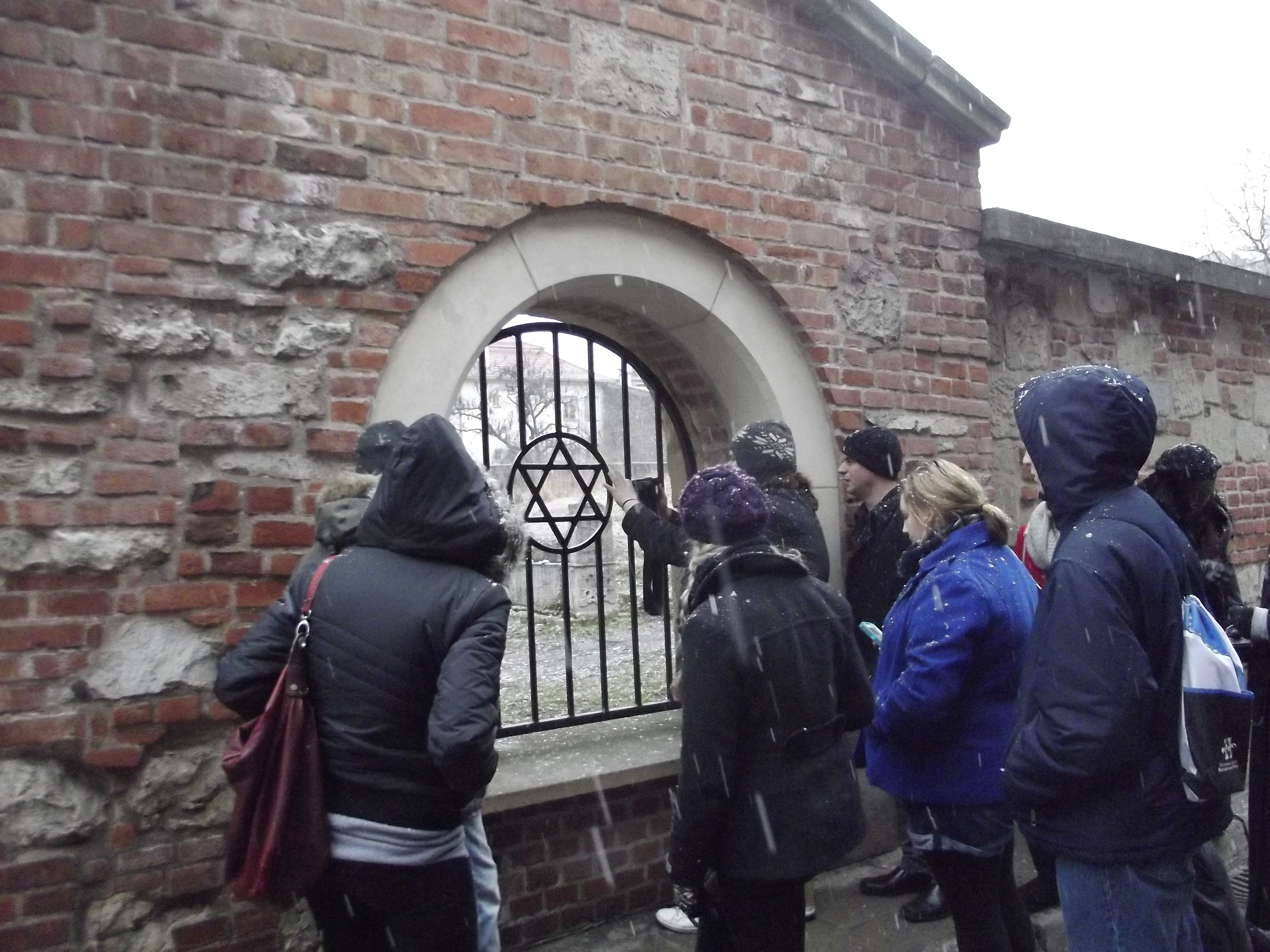 Picture of ODU students visiting a Jewish cemetary in Krakow, Poland, during a Holocaust-related study abroad trip.