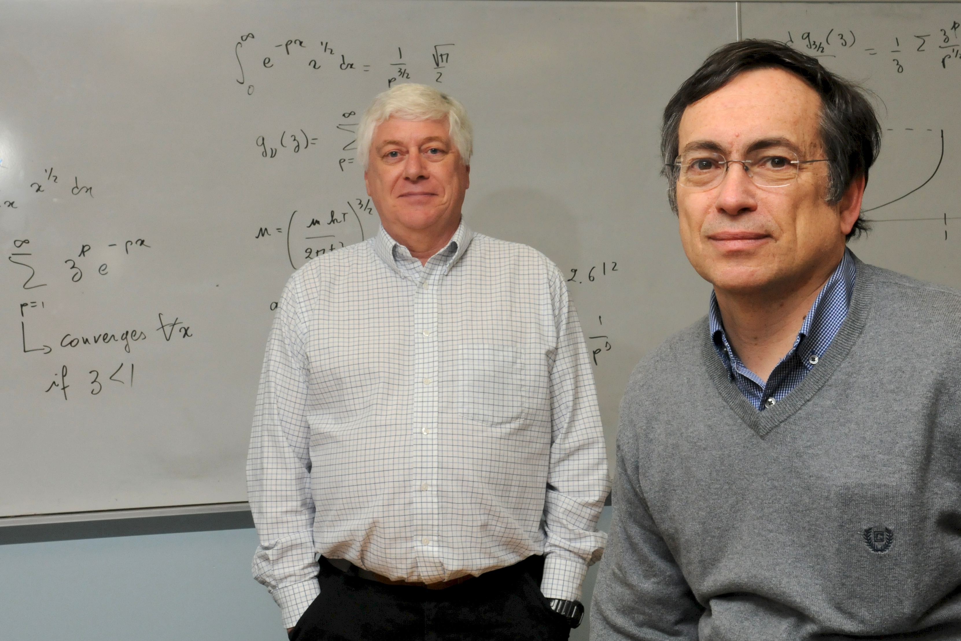 Photo of ODU physicists Jean Delayen and Alexander Gurevich