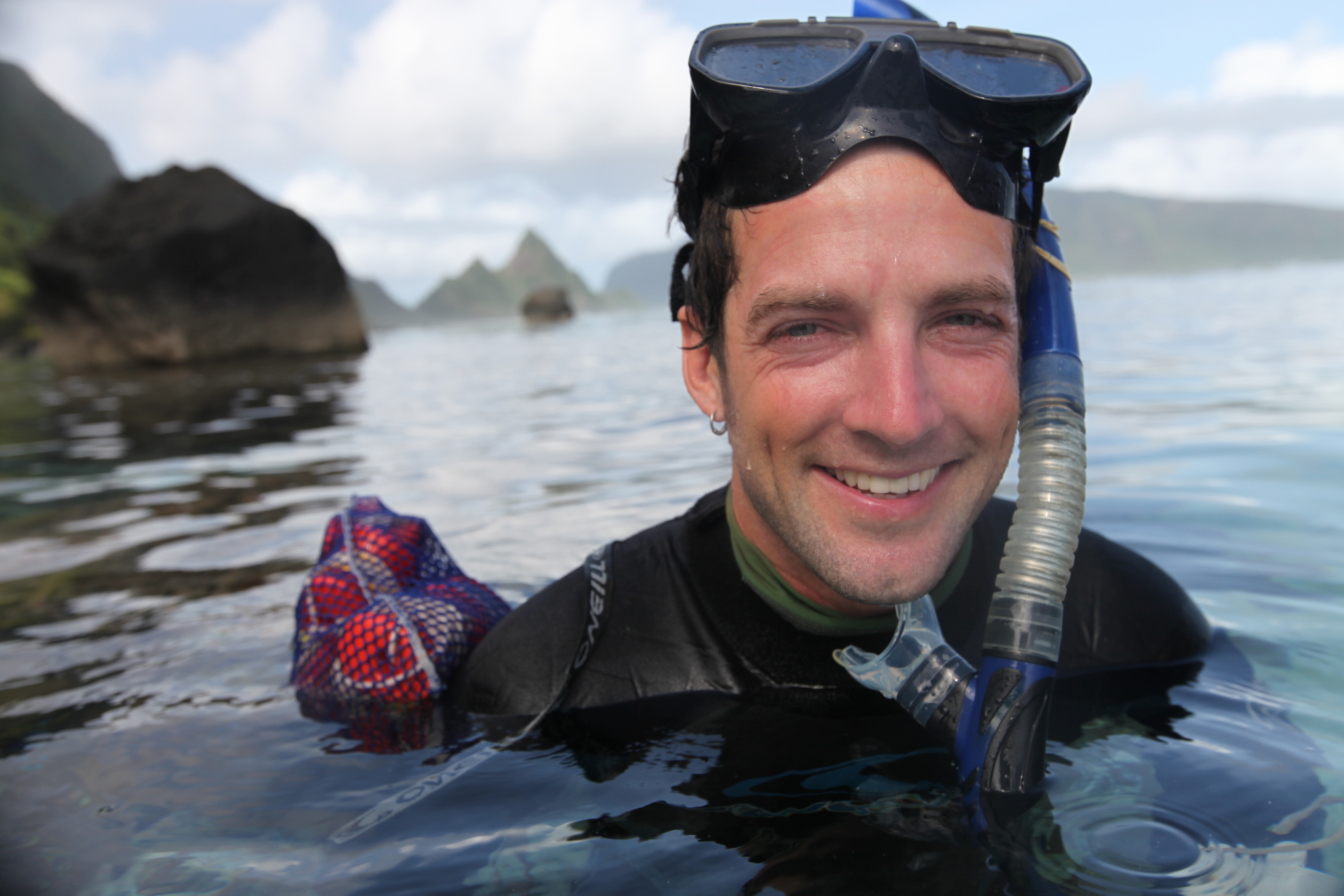 this is a photo of ODU scientist Daniel Barshis in waters where he does coral research