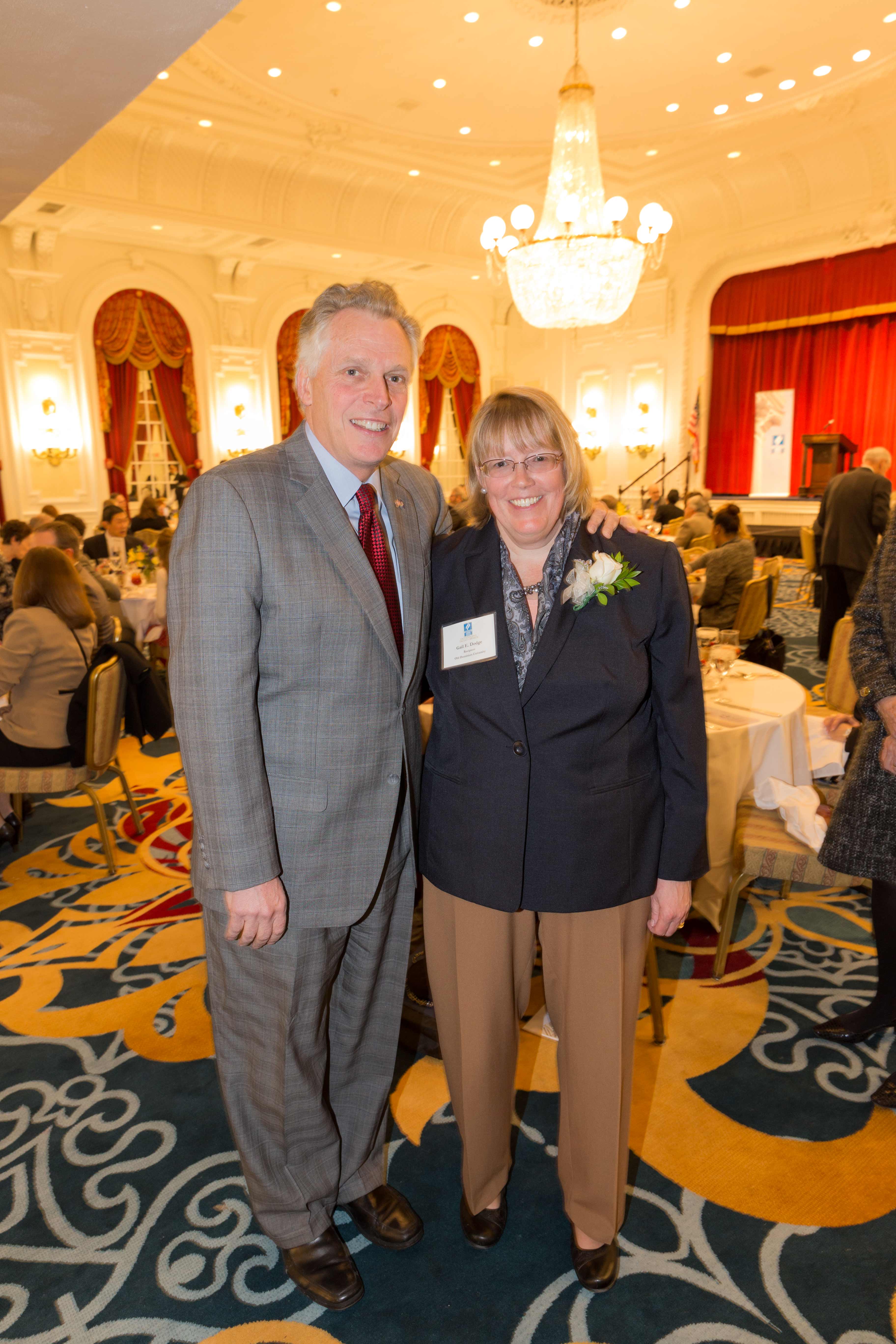 photo of Gail Dodge and Gov. Terry McAuliffe