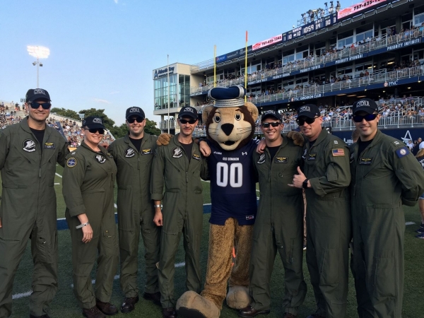 Photo of Big Blue and service members