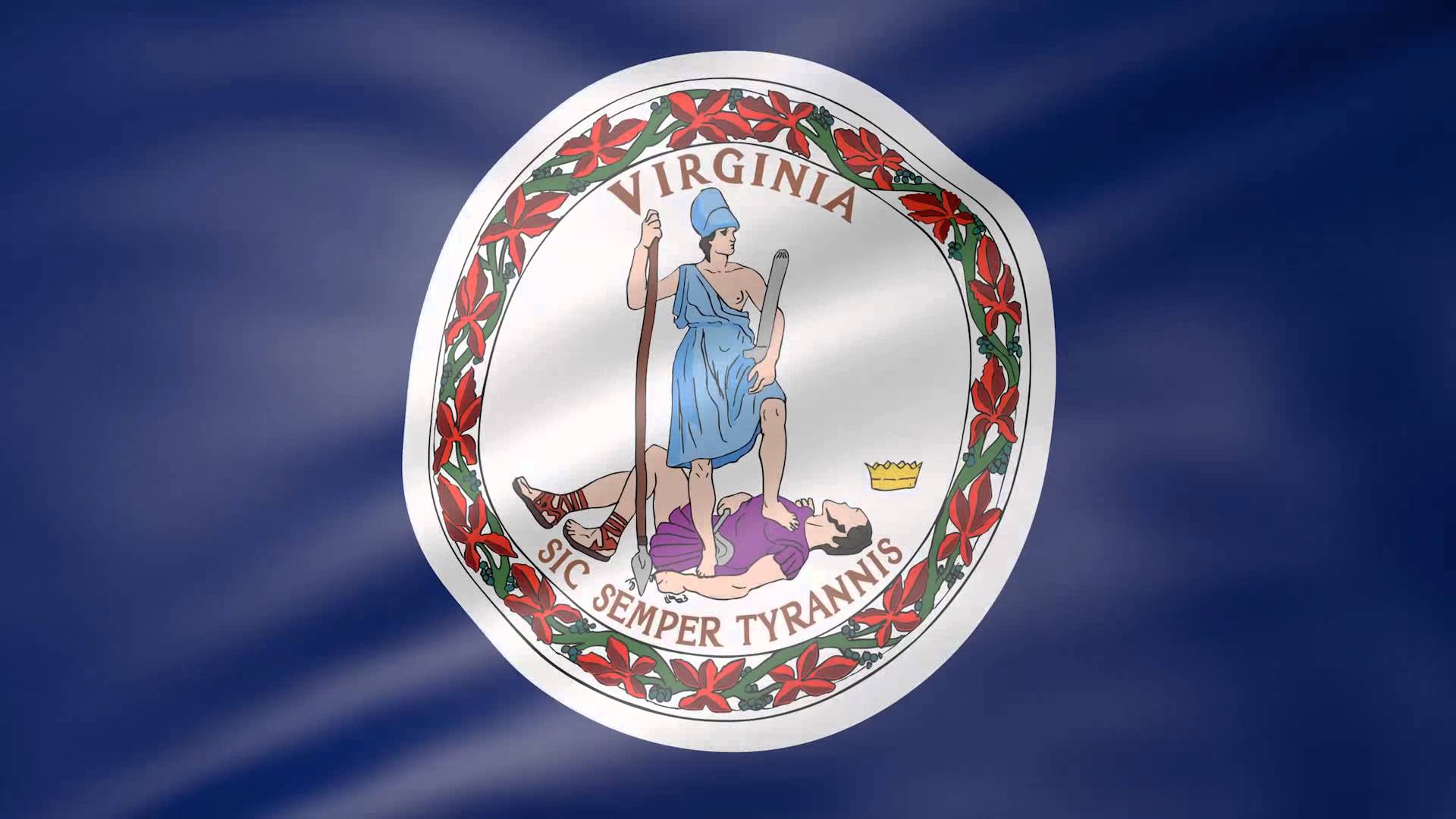 Virginia flag waving
