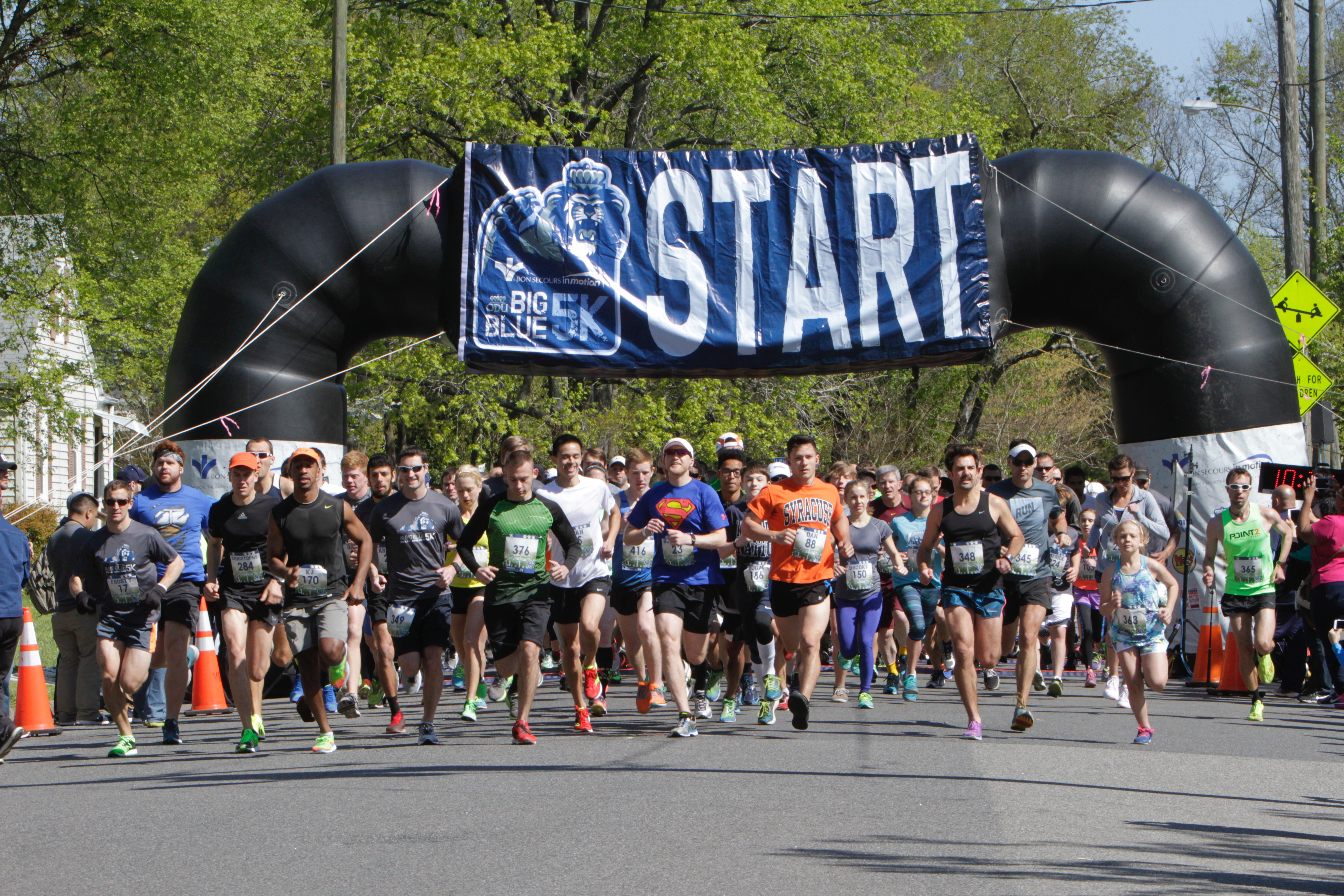J &amp; A Racing and the Old Dominion Athletic Foundation (ODAF) hosted the Bon Secours in Motion ODU Big Blue 5K and 1K on April 16, 2016 at Foreman Field at S.B Ballard Stadium. The 5K took runners and walkers through the ODU Campus, they finished in Foreman Field at S.B. Ballard Stadium.