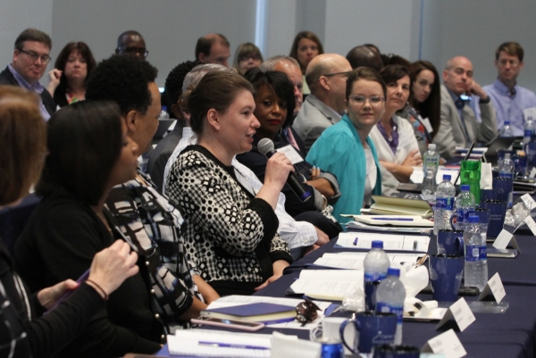 Attendees participate in an open discussion during the SCHEV Social Mobility Workshop