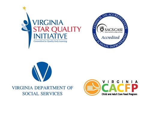 logos for Virginia Star Quality Initiative, Council on Accreditation and School Improvement and Virginia Department of Social Services 
