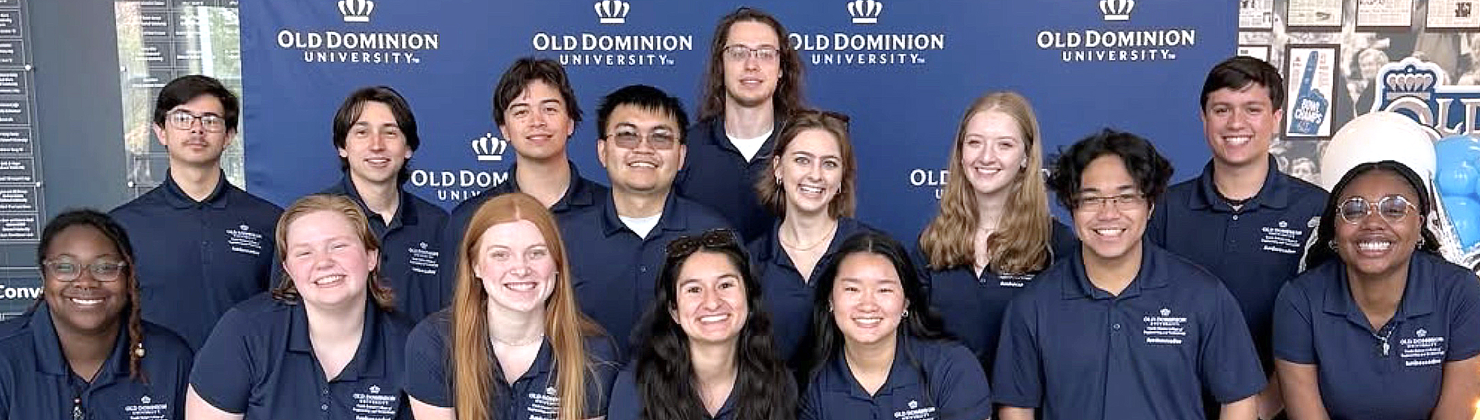 Group of ODU Engineering Ambassador students smiling in photo.
