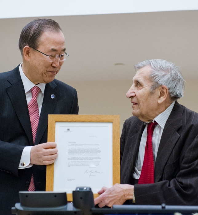 Dr. Gazarian with UN Secretary-General Ban Ki-moon in 2014