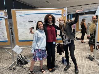 Student presenting at conference