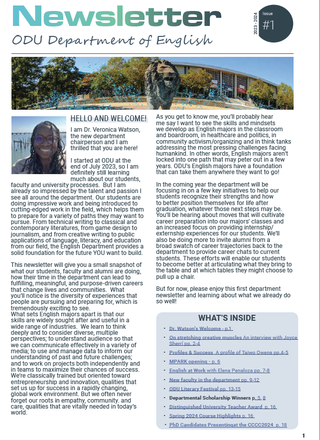 2023-24 Department of English Newsletter