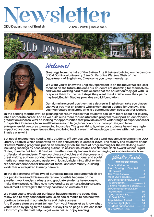 2024-25 Department of English Newsletter