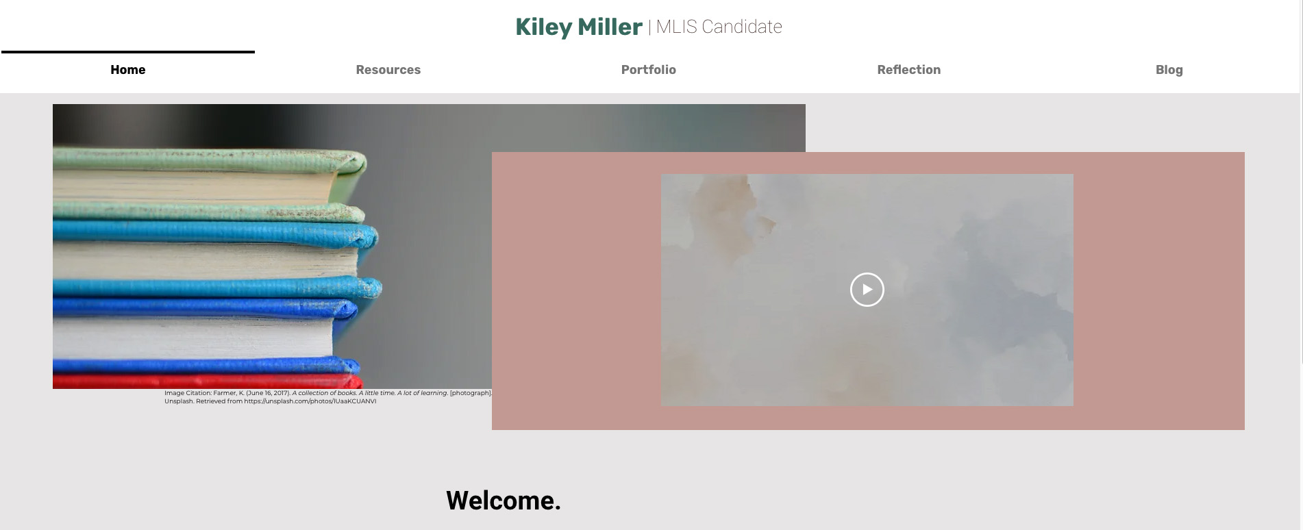 Kiley Miller eportfolio homepage