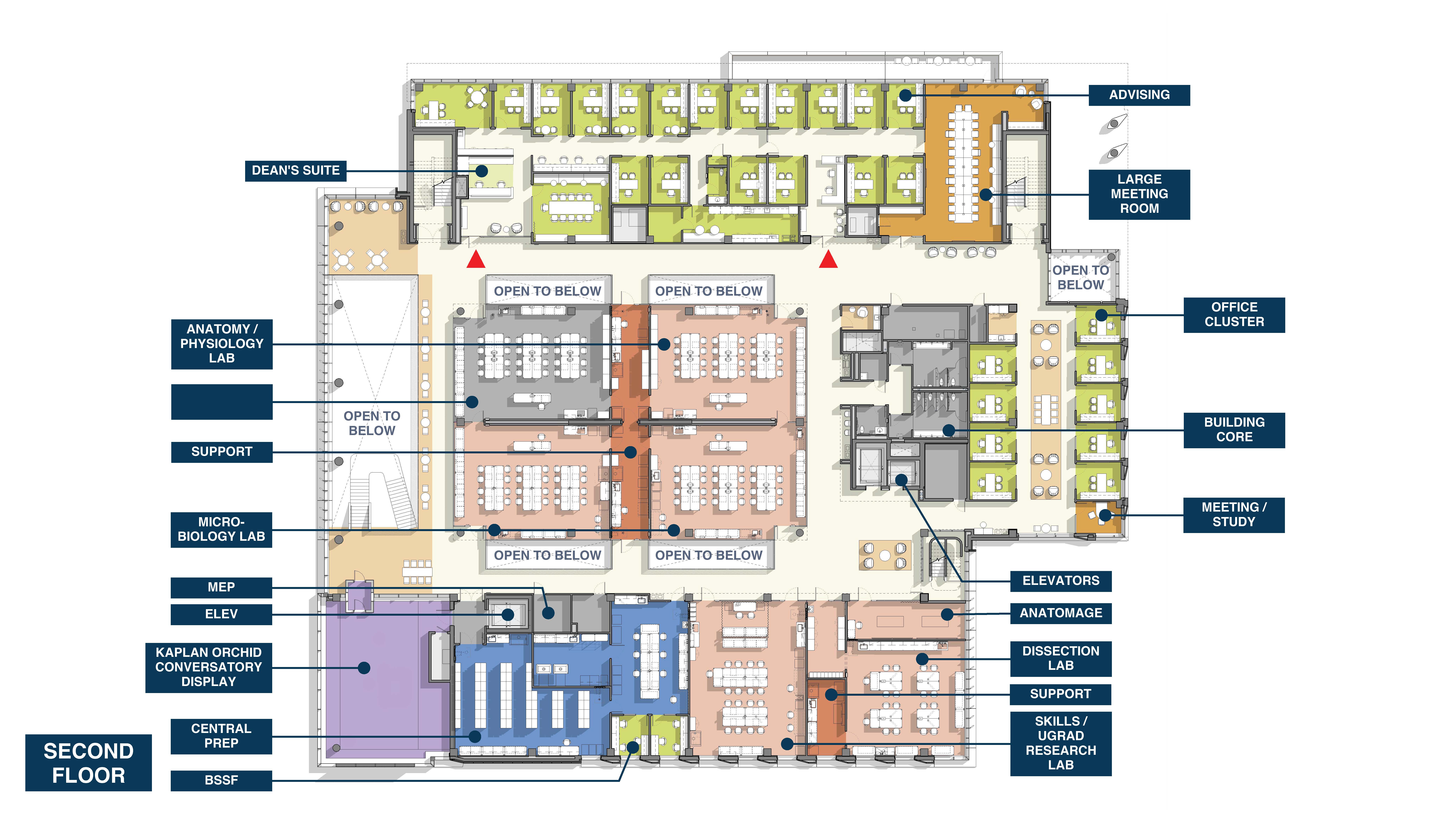 floormap of 2nd floor of new bio building