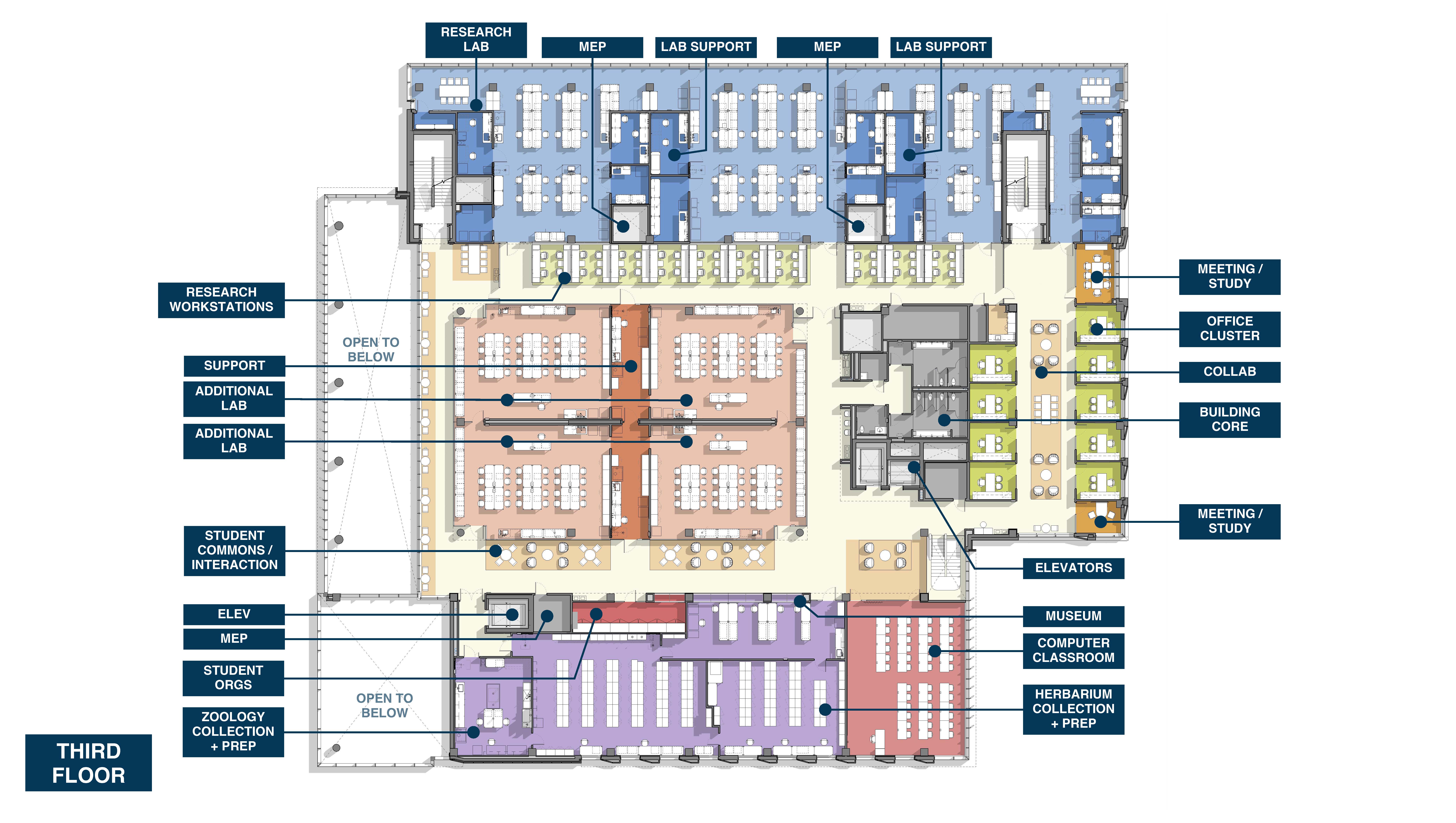 floormap of 3rd floor of new bio building