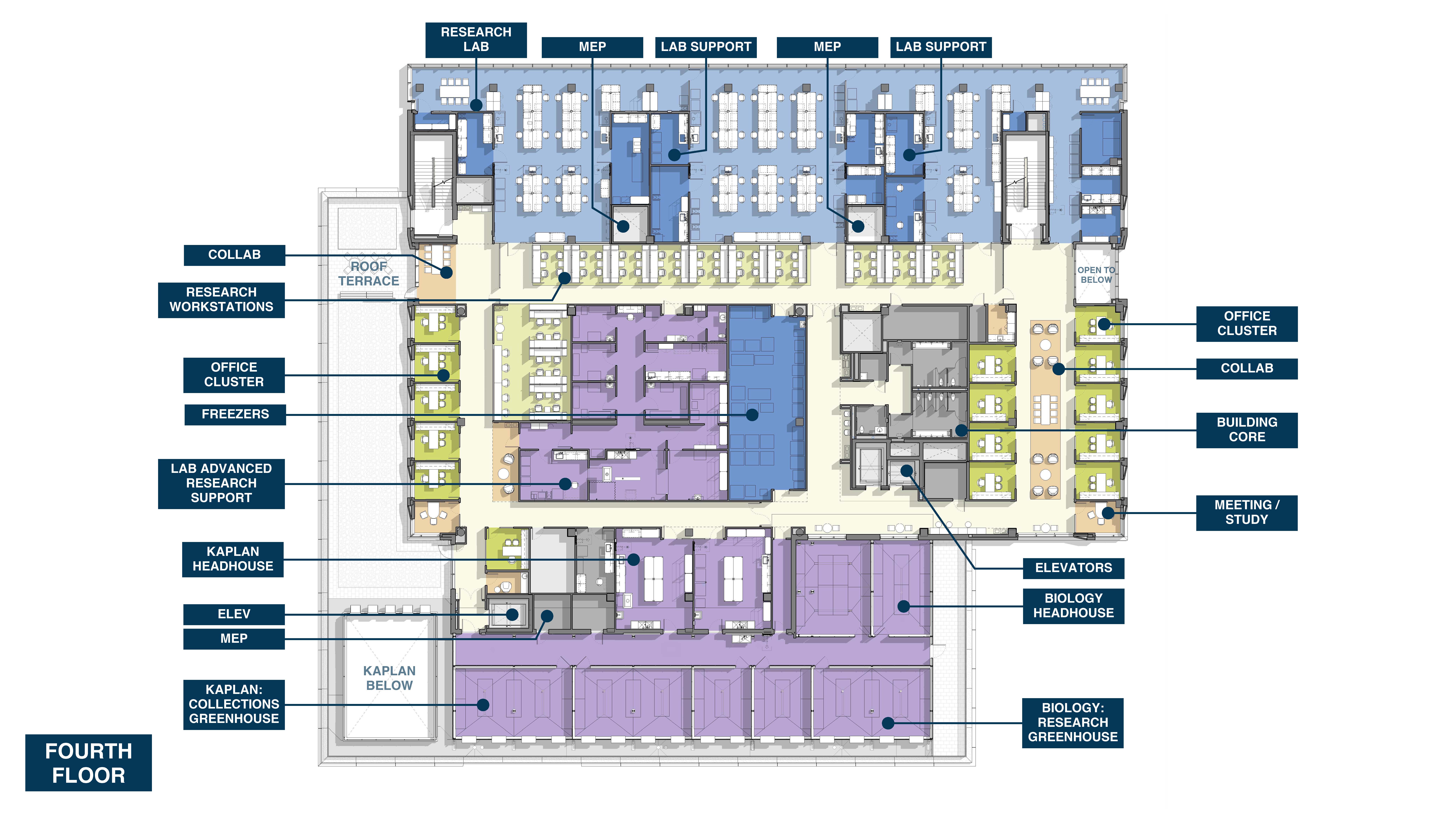 floormap of 4th floor of new bio building