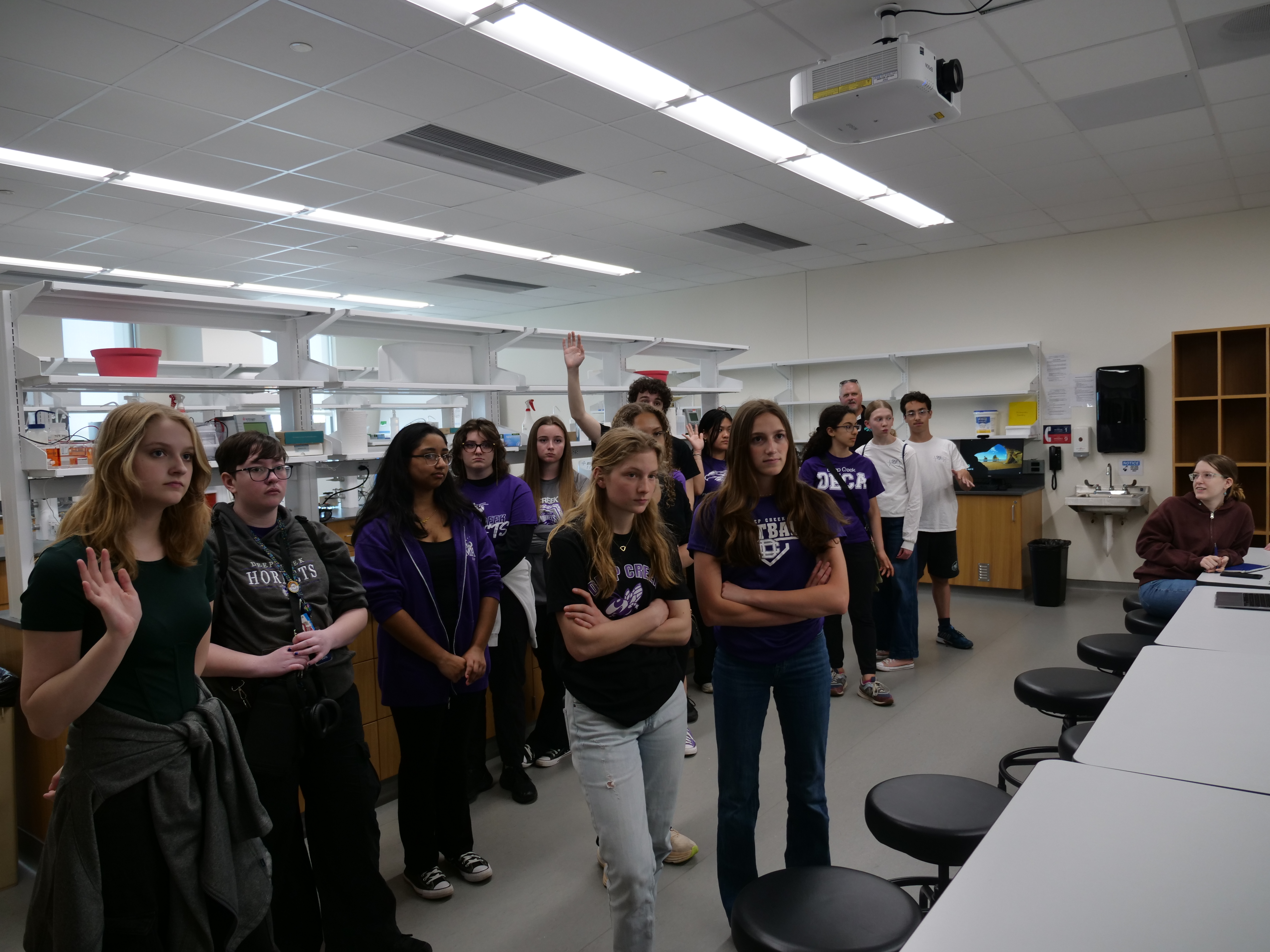 Students touring the College of Sciences.