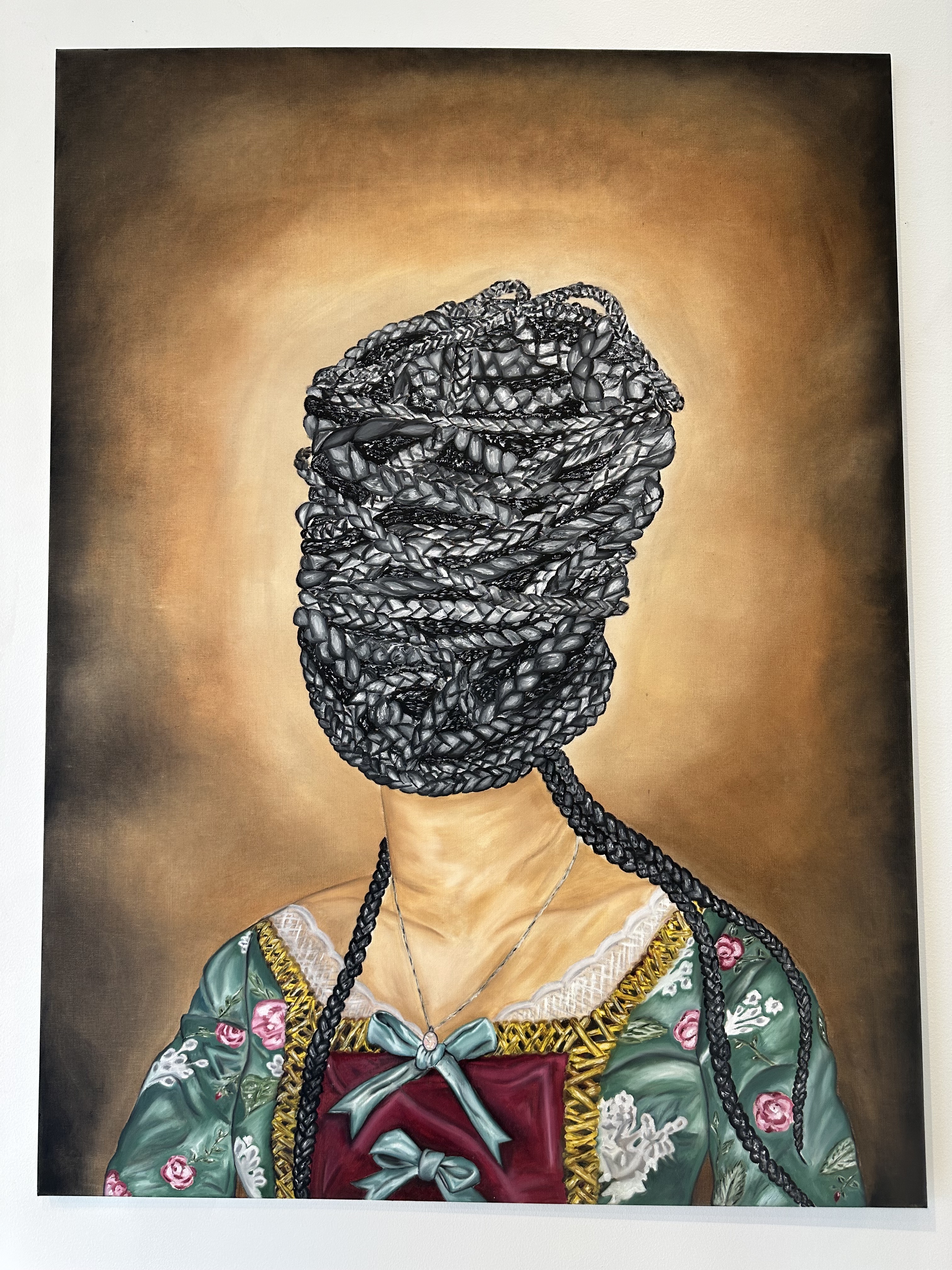 Image of painting of a woman with braids covering her head