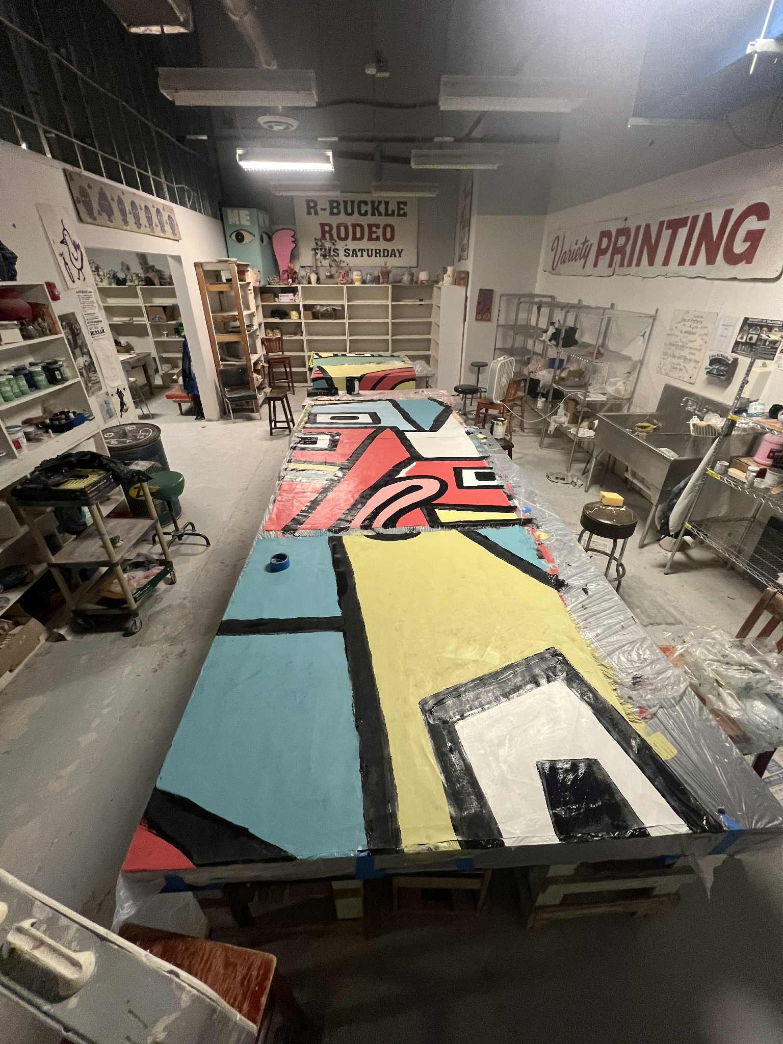 A panel from one of ODU art professor Richard Nickel's mural’s is seen in the ODU ceramics studio.