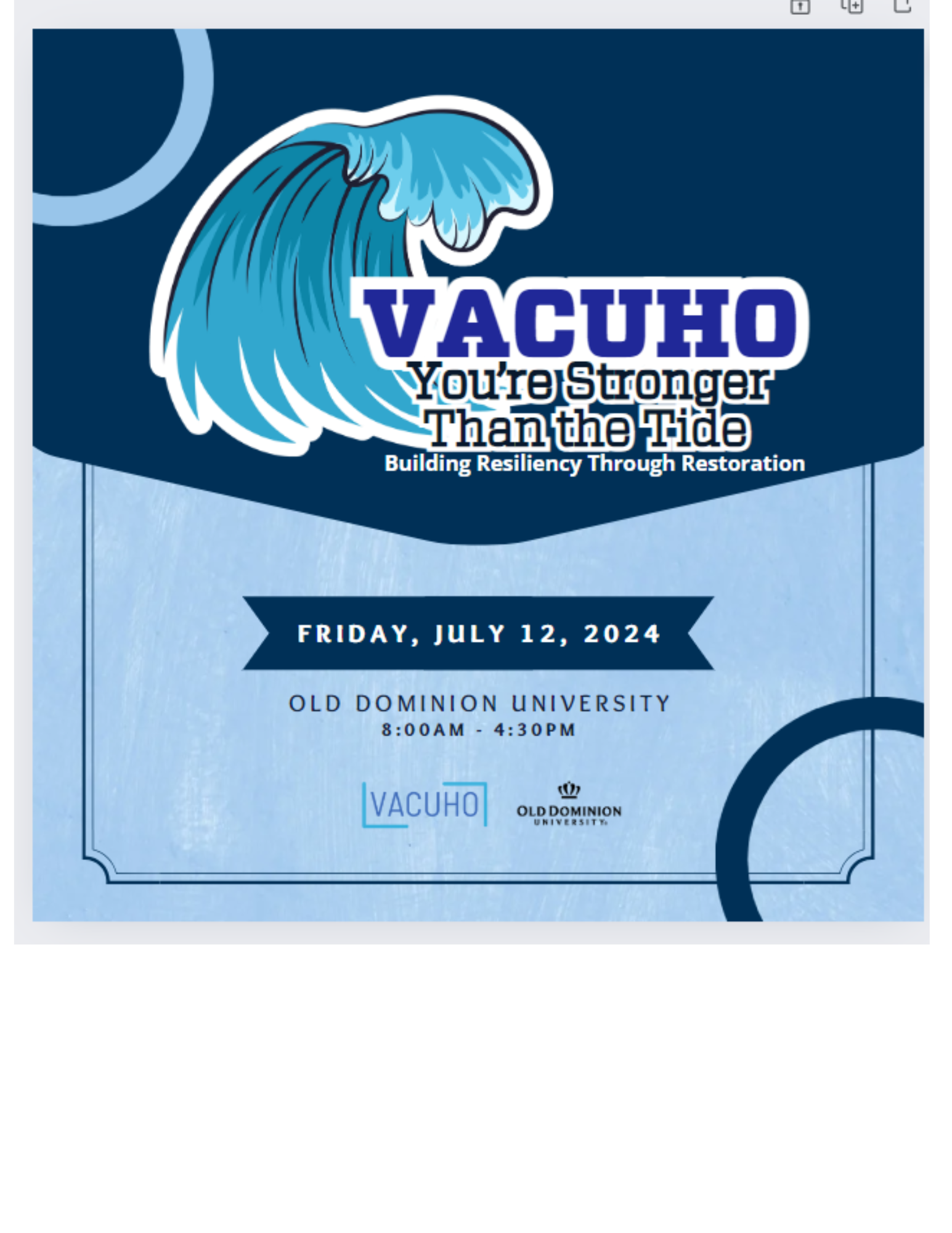 Event promo image for the VACUHO Drive-In Conference