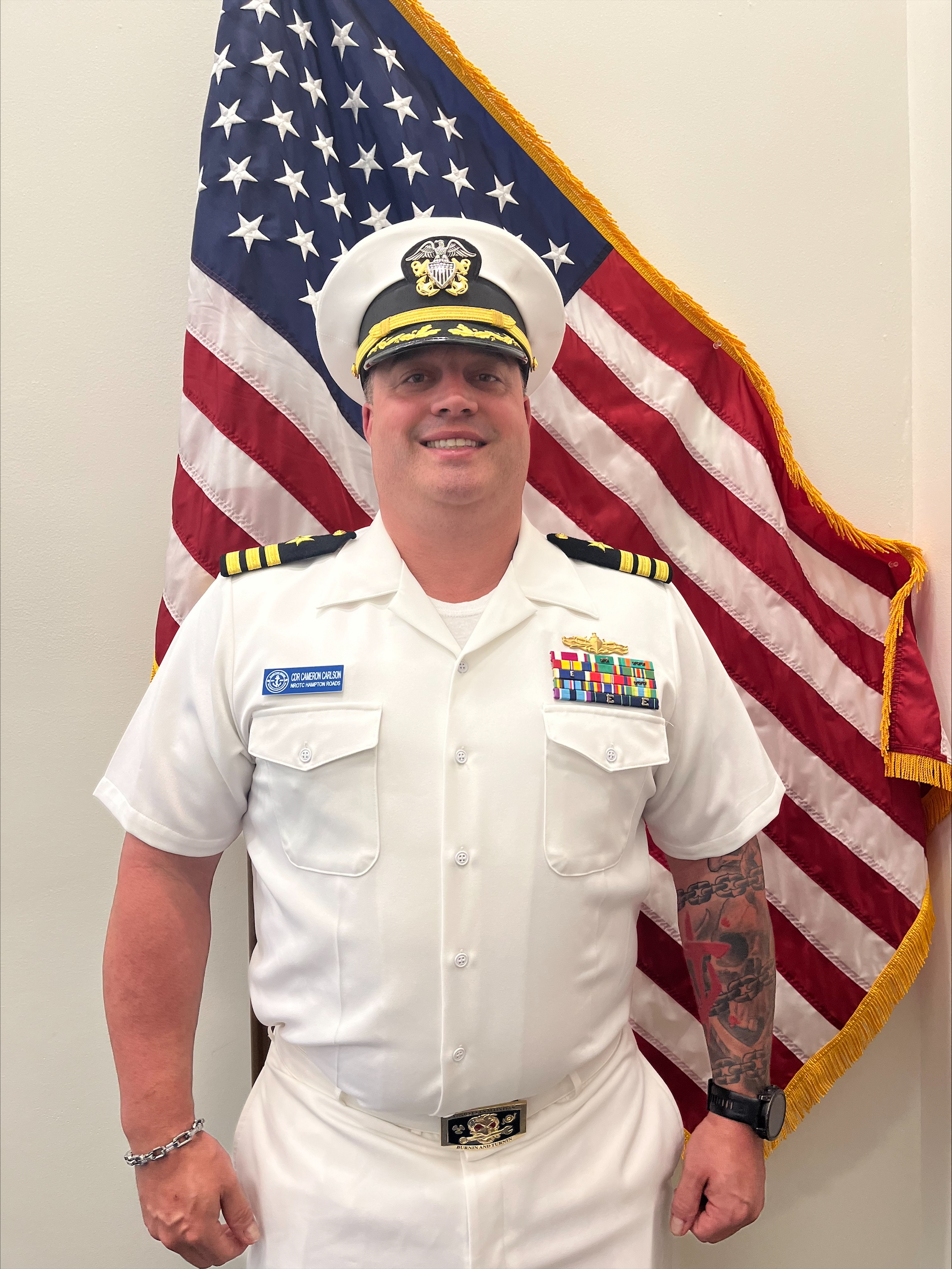 Executive Officer Cameron Carlson with NROTC