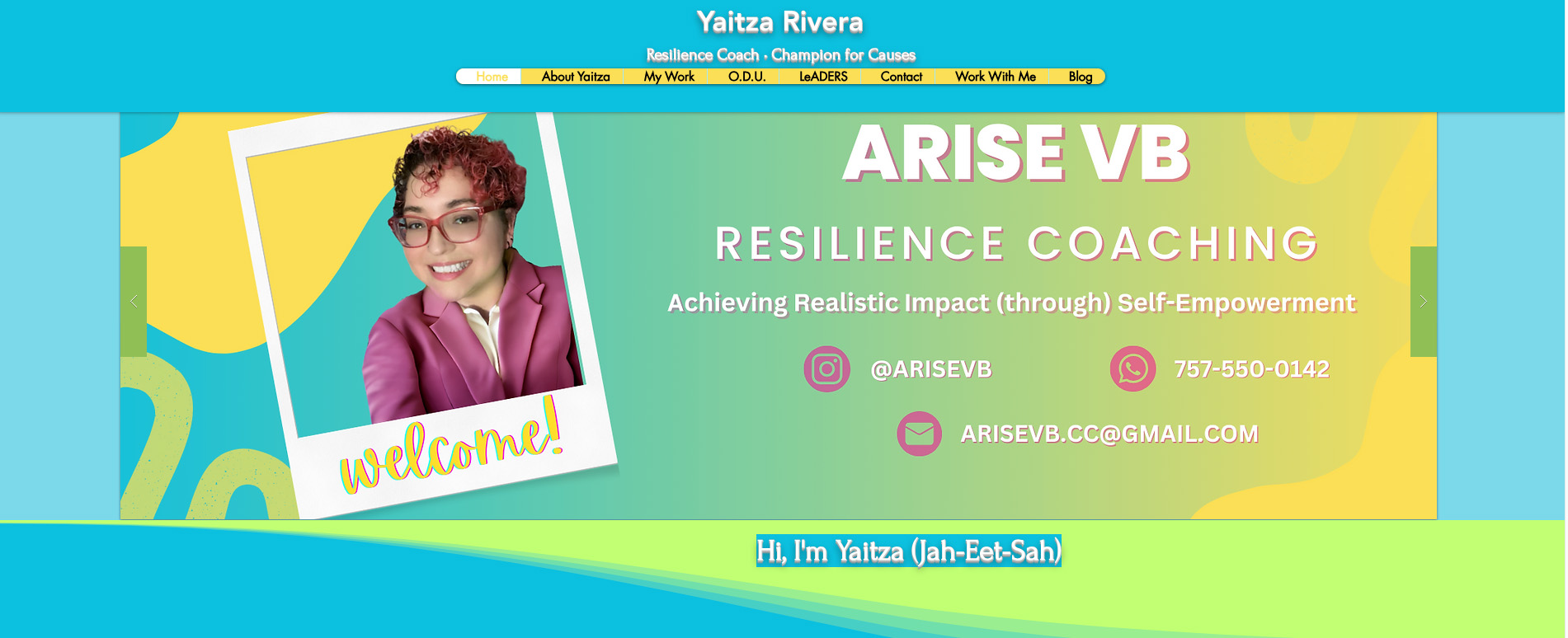 screenshot of yaitza rivera eportfolio