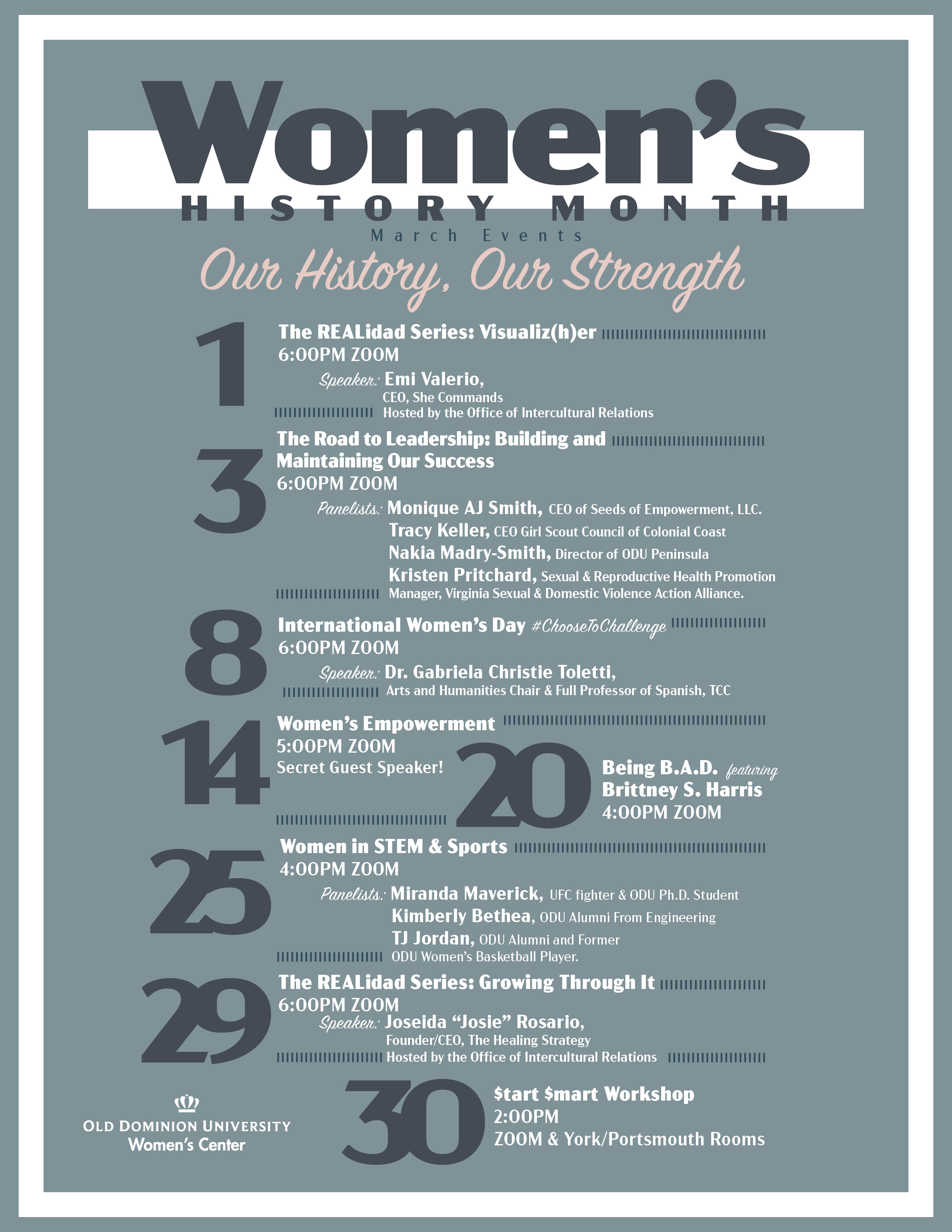 Women’s History Month Events Planned at ODU Old Dominion University