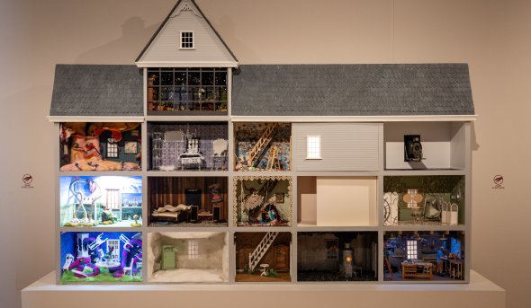 Photo of a large-scale dollhouse.