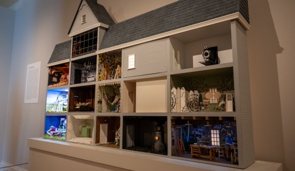 Photo of a full size dollhouse.