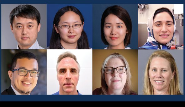 Top row, left to right: Ronnie Wang, Lisa Wang, Qing Tang and Lobat Tayebi Bottom row, left to right: Ambrosio Valencia-Romero, Charles Lowe, Shelly Mann and Kristin Eden