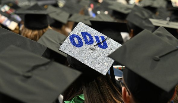 Photo of an ODU student's mortarboard.