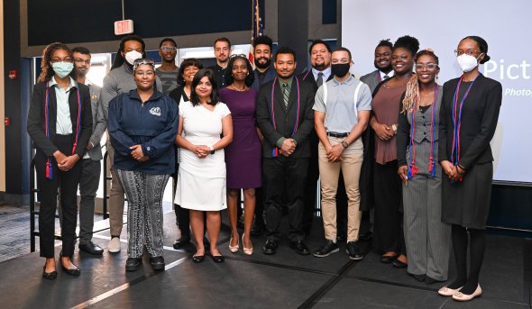 Students at a ceremony