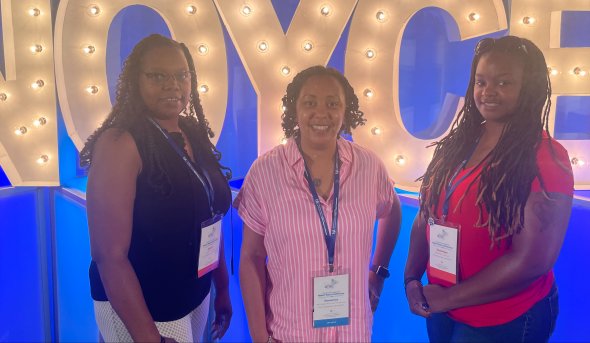 Dr. Demetrice Smith-Mutegi attends the Southeastern Robert Noyce Conference in Montgomery, Alabama, with two ODU GEMS (Growing Educators of Math & Science) scholarship recipients.
