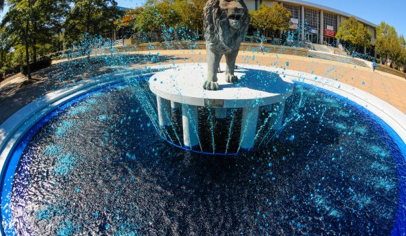 Lion Fountain at Homecoming