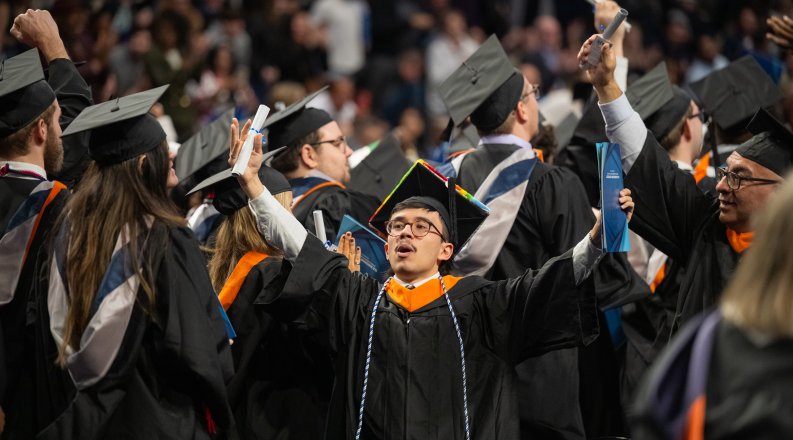 A student at ODU's commencement ceremony.