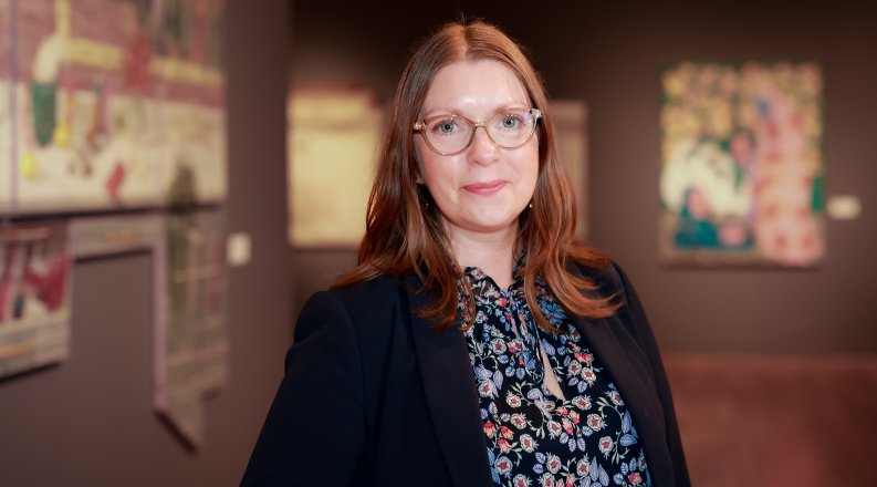 ODU alumnus Alison Byrne stands inside the Virginia Museum of Contemporary Art 