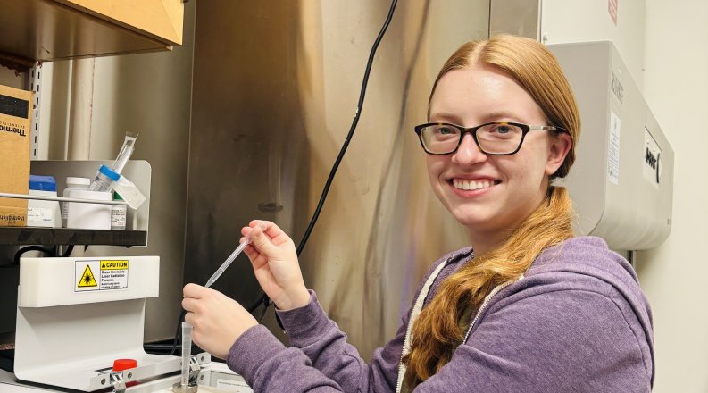 Student in lab