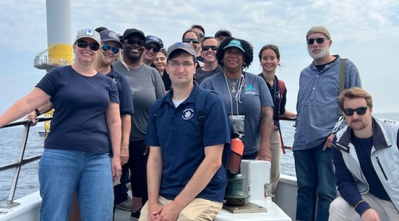 A group of people on a boat
