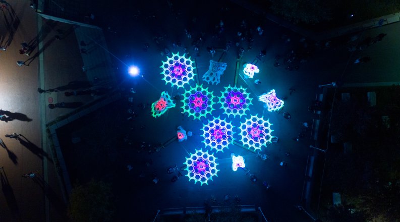 Illuminated artwork.