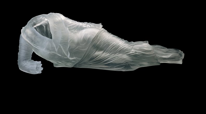 A glass sculpture.