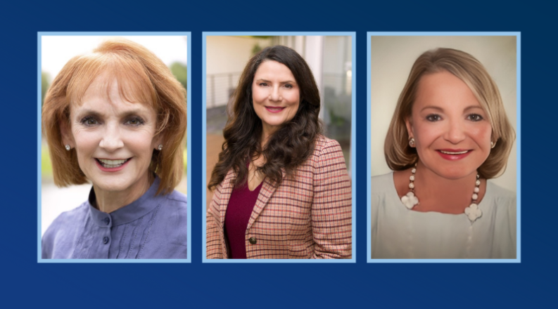 Headshots of three women.