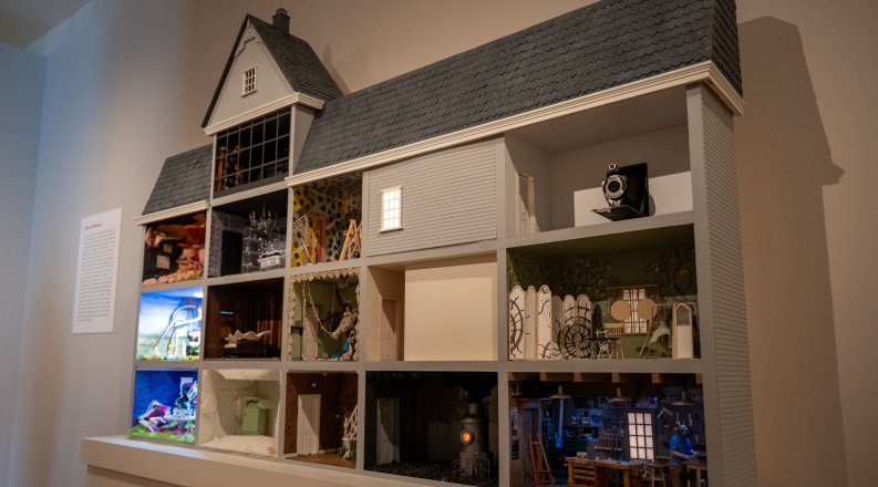 Photo of a full size dollhouse.