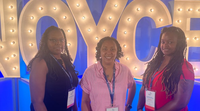 Dr. Demetrice Smith-Mutegi attends the Southeastern Robert Noyce Conference in Montgomery, Alabama, with two ODU GEMS (Growing Educators of Math & Science) scholarship recipients.